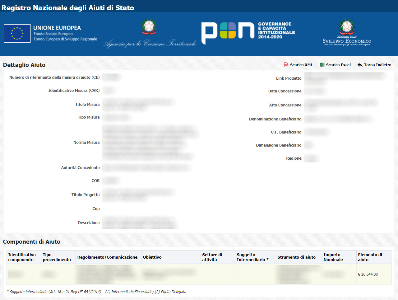 Registro Nazionale degli Aiuti di Stato - Trasparenza degli Aiuti Individuali